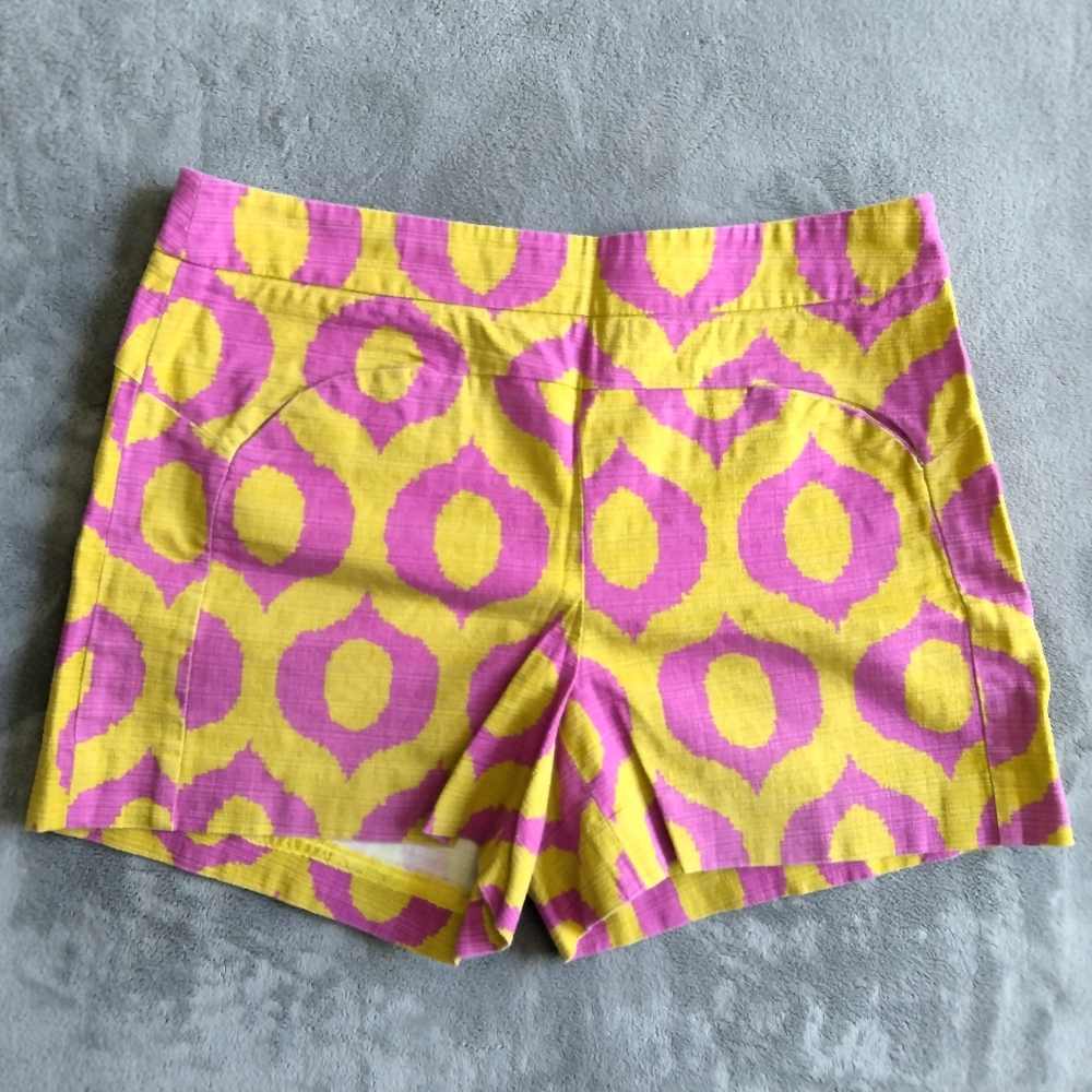 Anthropologie Cartonnier High Waist Geometric Ikat Shorts with Pockets Size 8